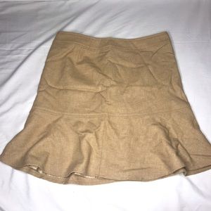 GAP Tan Wool Ruffle Hem Skirt